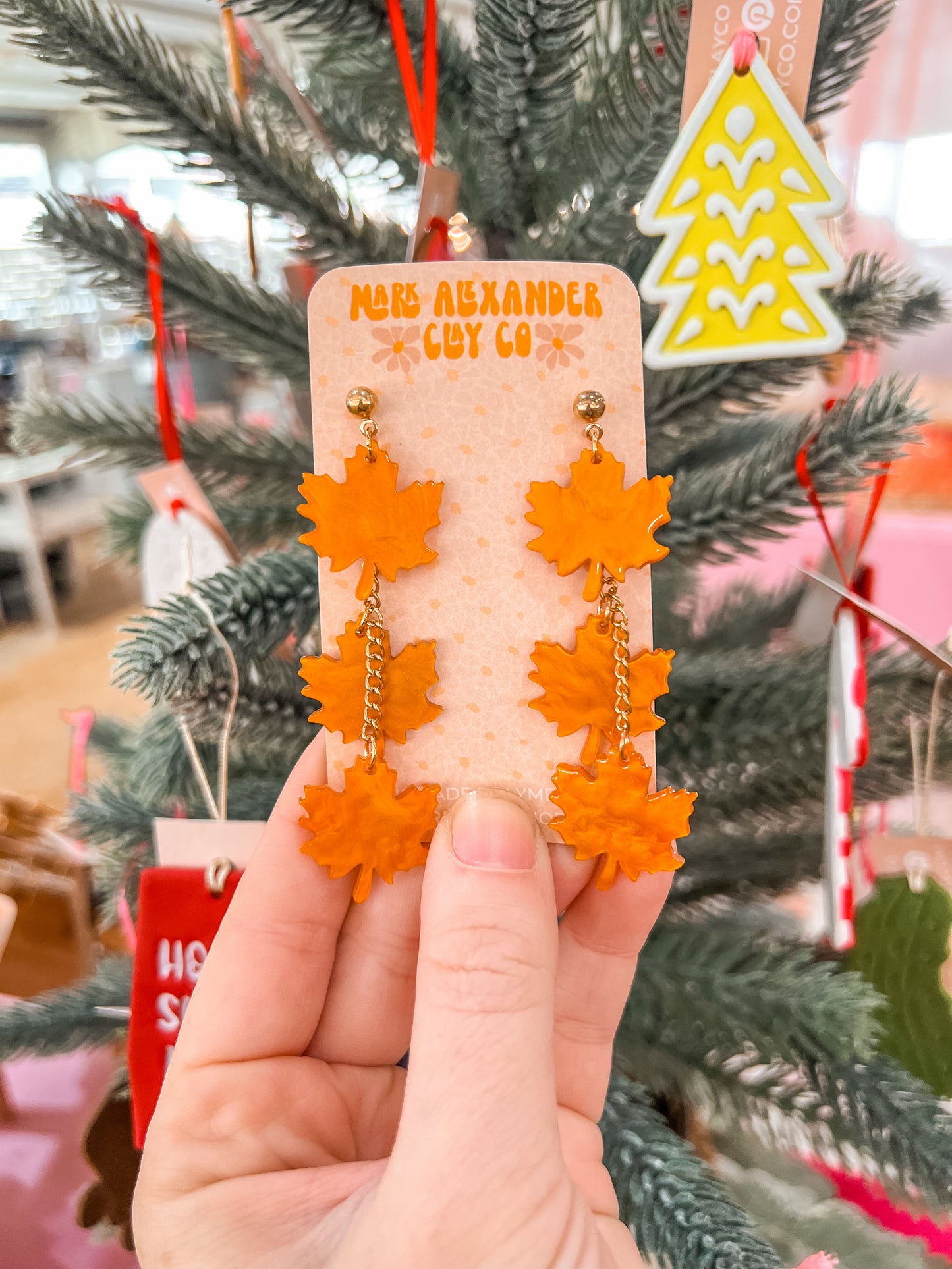 Acrylic Falling Leaves Dangles