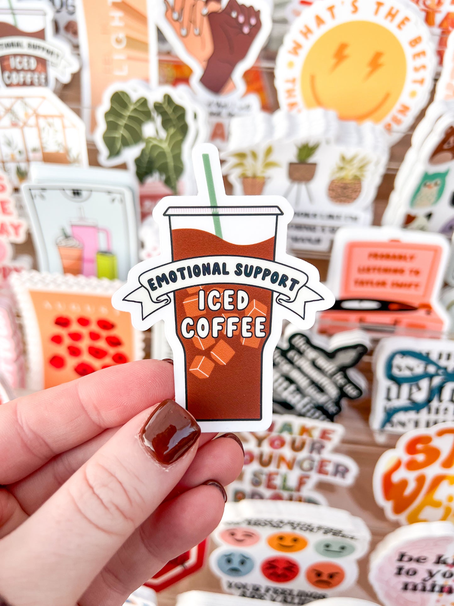 Emotional Support Iced Coffee Sticker
