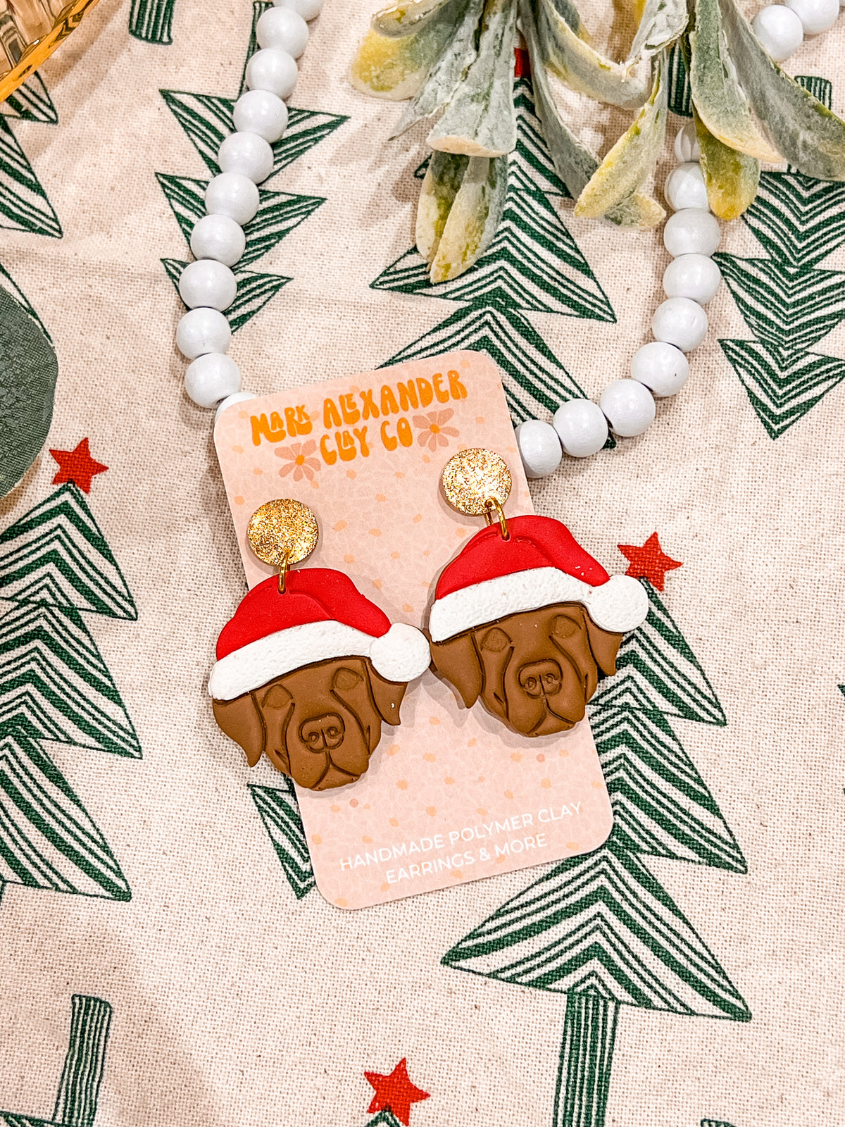 Santa Puppy Dangles
