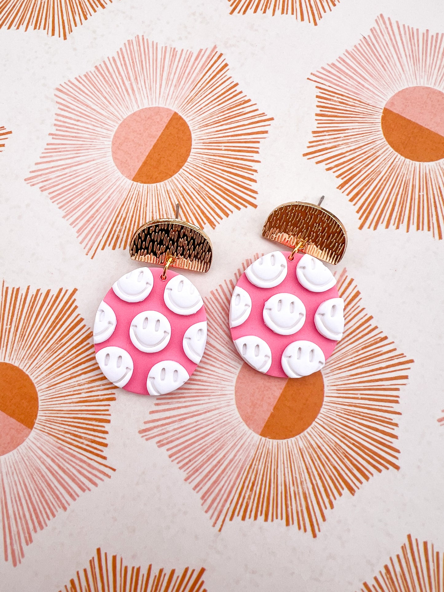 Multi Happy Face Circle Dangles