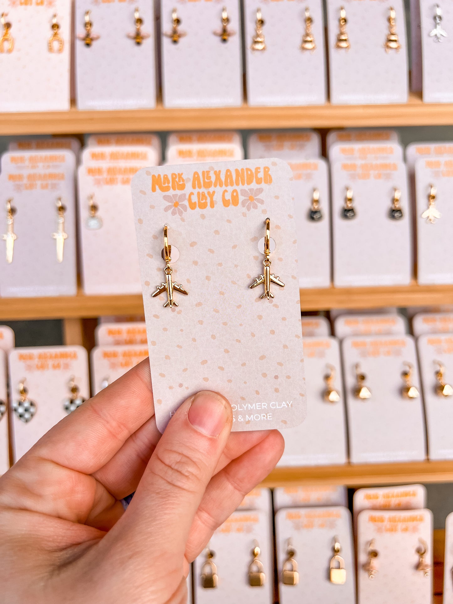 Gold Plated & Silver Airplane Huggies