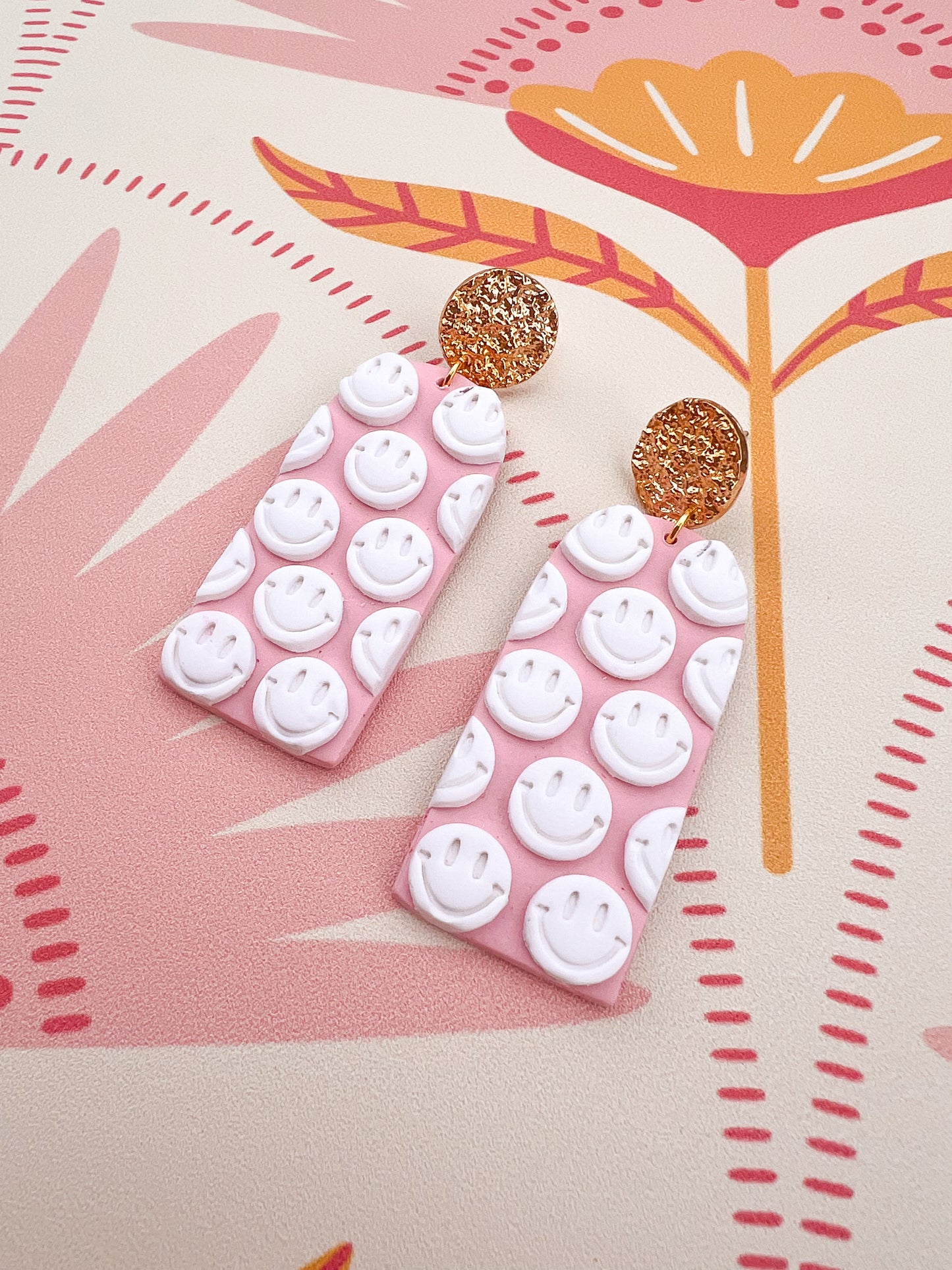 Multi Happy Face Dome Dangles