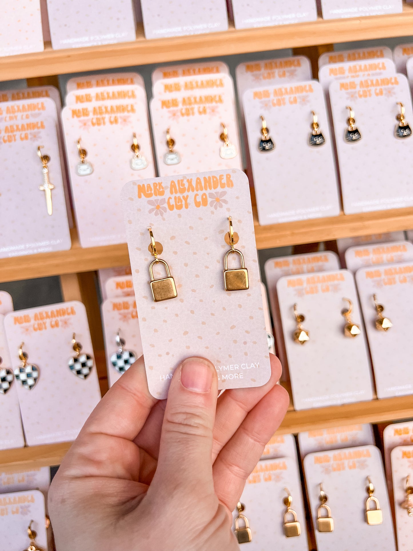 Gold Filled Lock Huggies