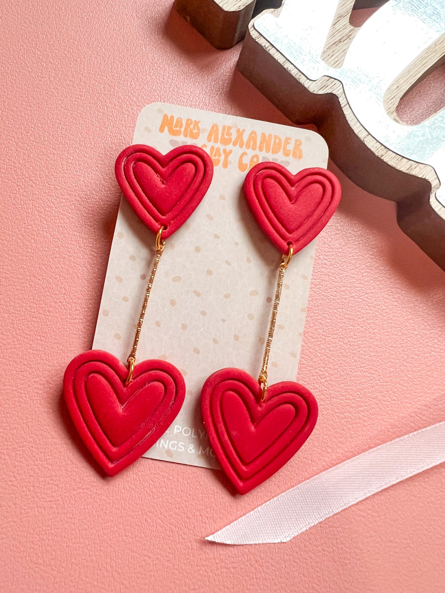 Double Heart Dangles