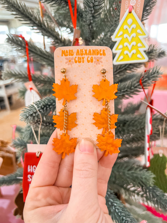 Acrylic Falling Leaves Dangles