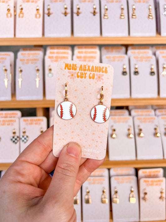 Gold Plated Baseball Huggies