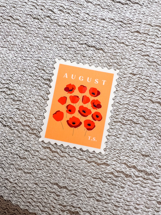 August Birth Flower Sticker
