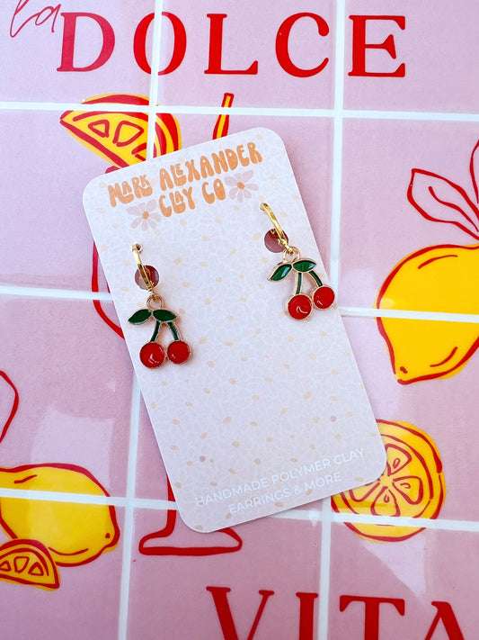 Gold Plated Cherry Huggies