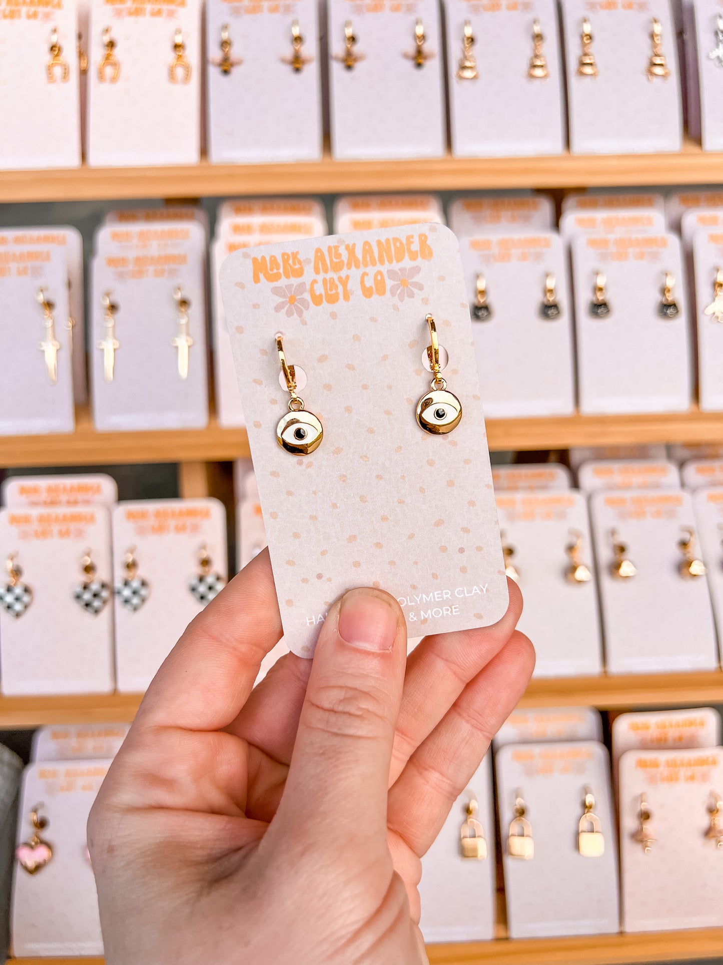 Gold Plated Evil Eye Huggies