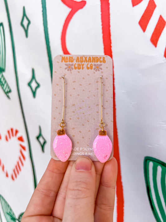 Pink Glitter Light Dangles