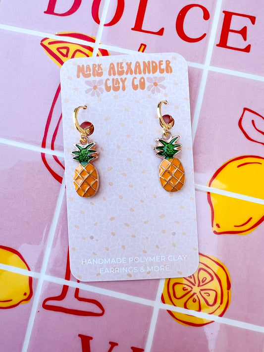 Gold Plated Pineapple Huggies