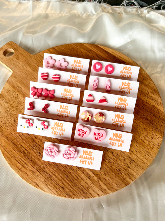 Girly Pop Valentine Studs