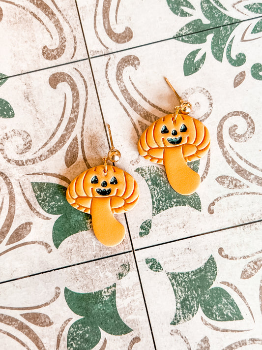 Jack-O-Lantern Mushroom Dangles