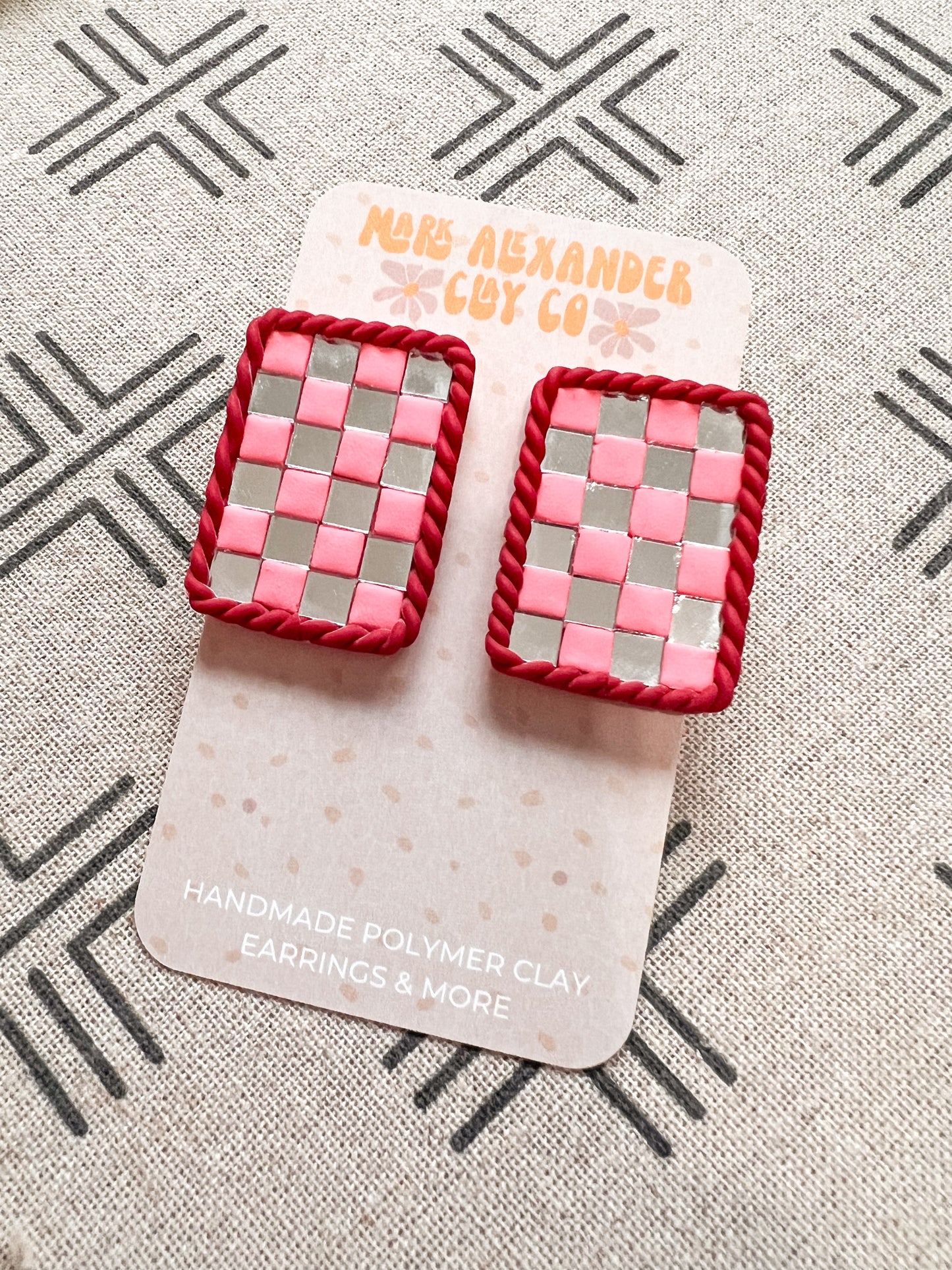 Jumbo Framed Mirror Checker Studs