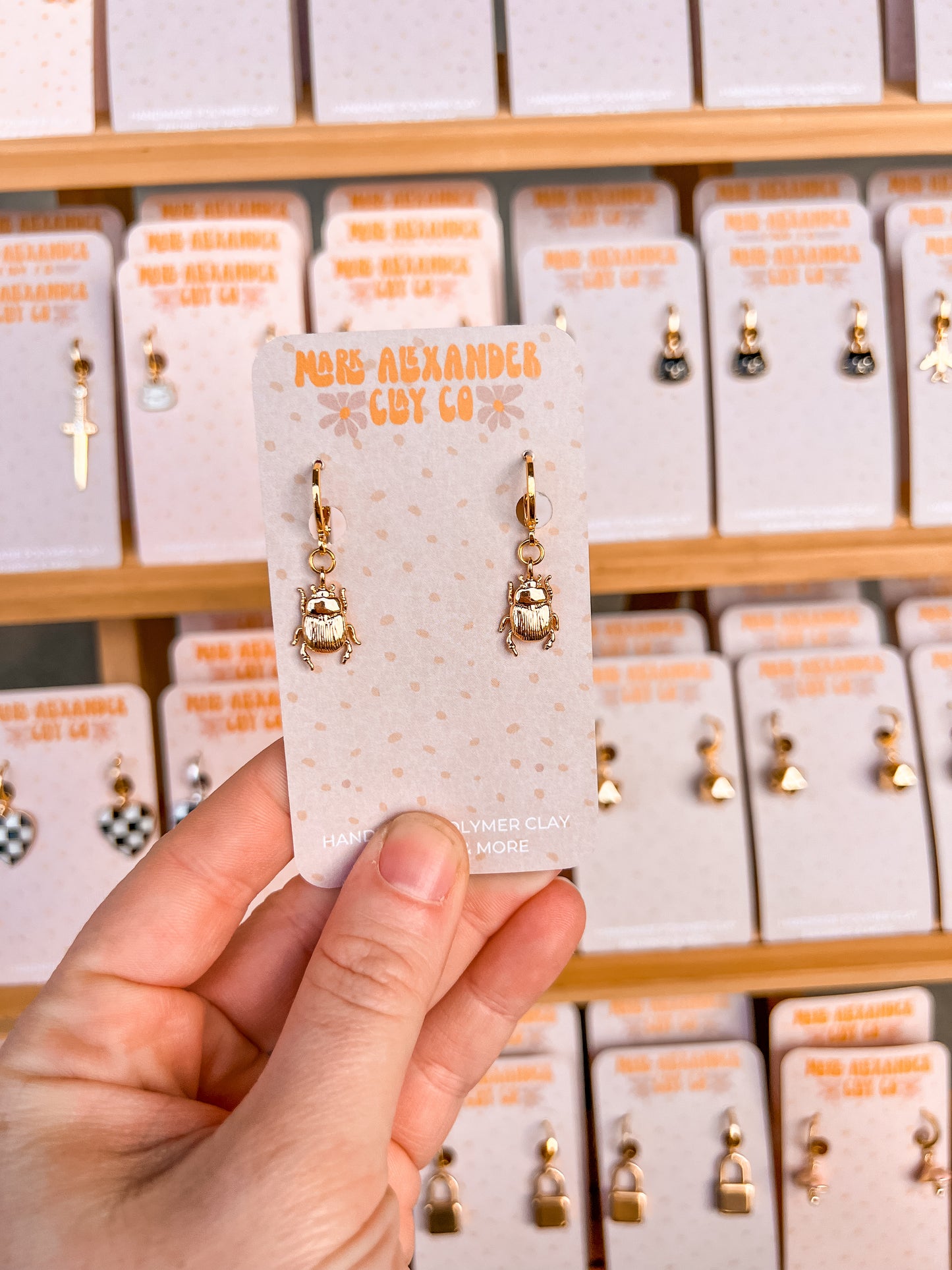 Gold Plated Beetle Huggies