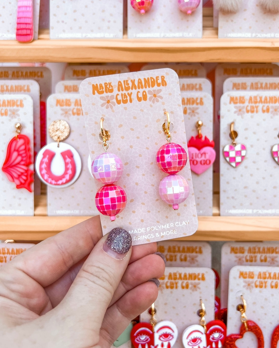 Mismatched Double Disco Ball Beaded Huggies