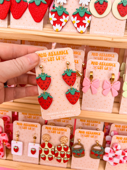 Double Strawberry Dangles