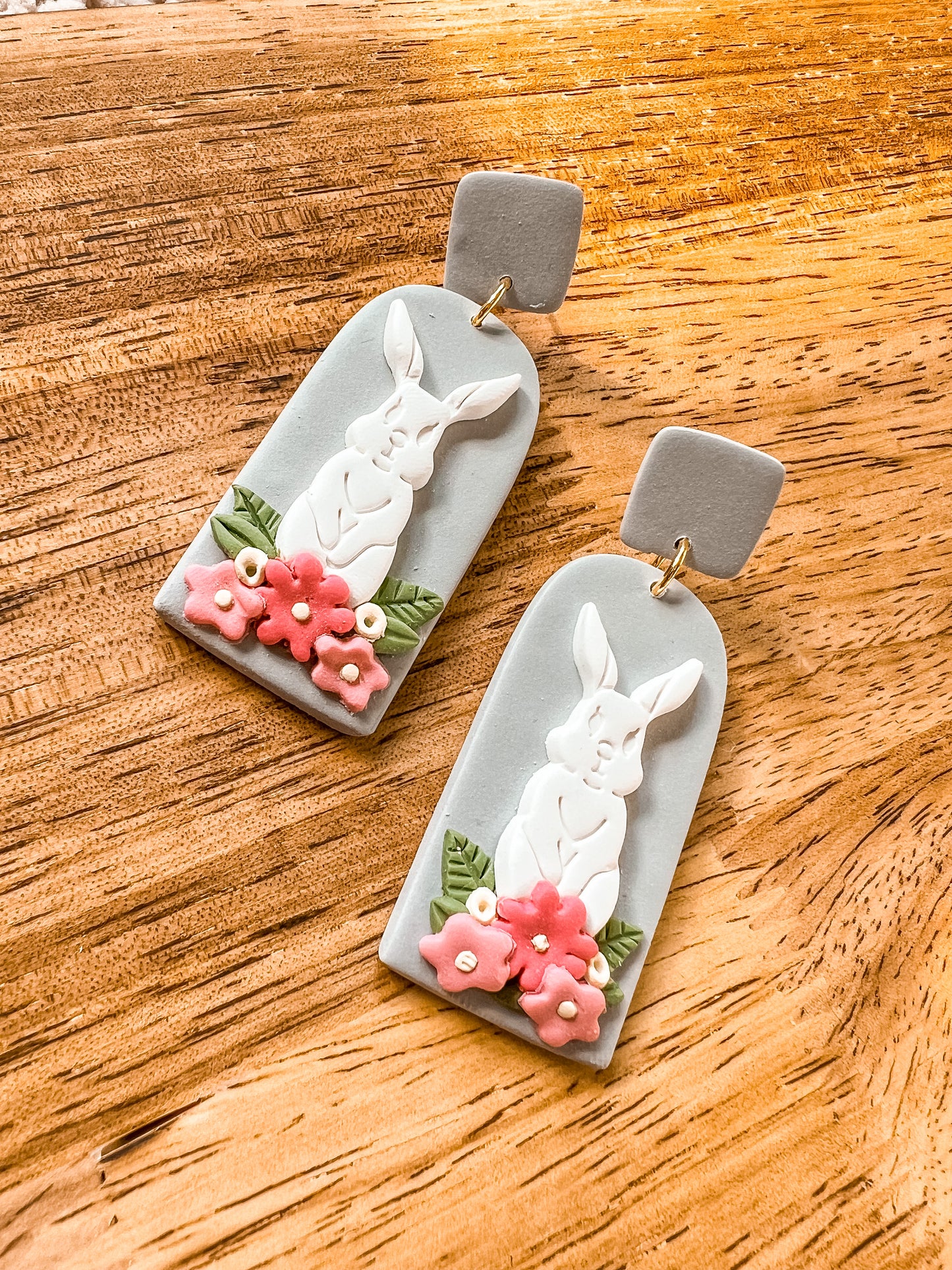 Floral Bunny Dangles
